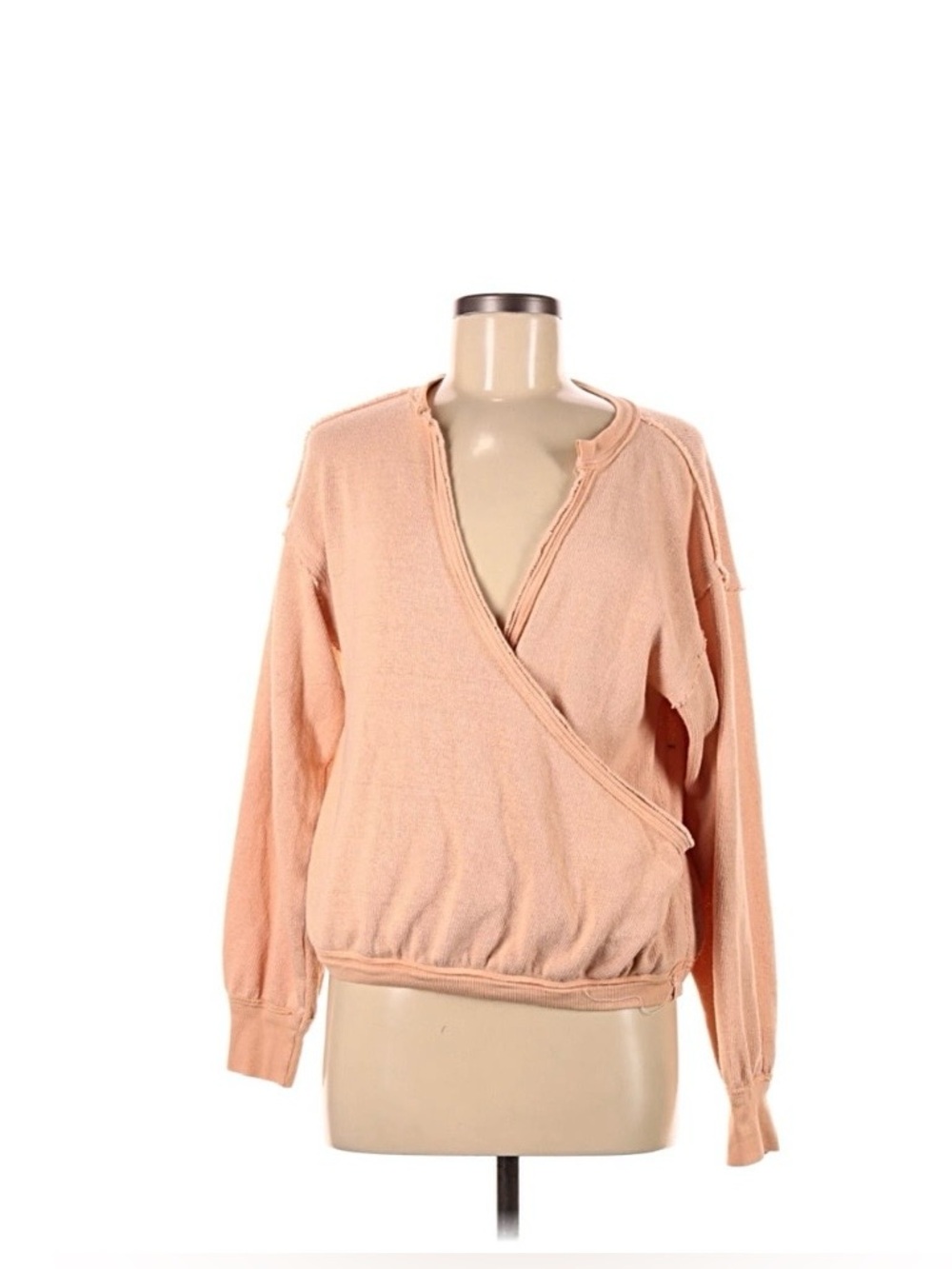 We The Free Peach Wrap V-Neck Shirt